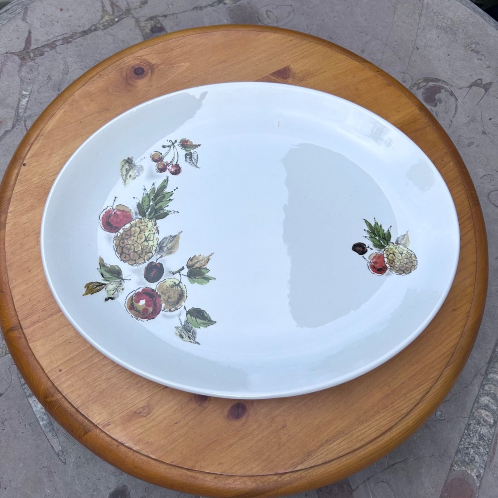 Vintage Hawaii Serving Platter Large White Oval Fruit Tiki MCM Myott England